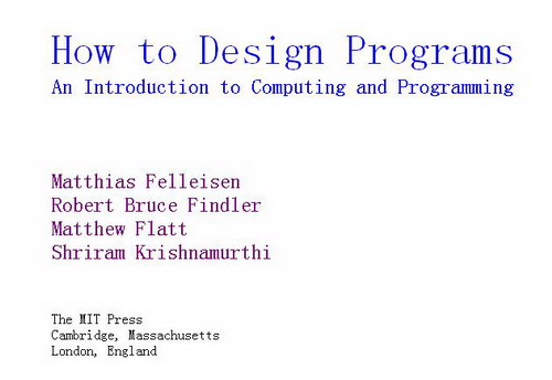 How to Design Programs